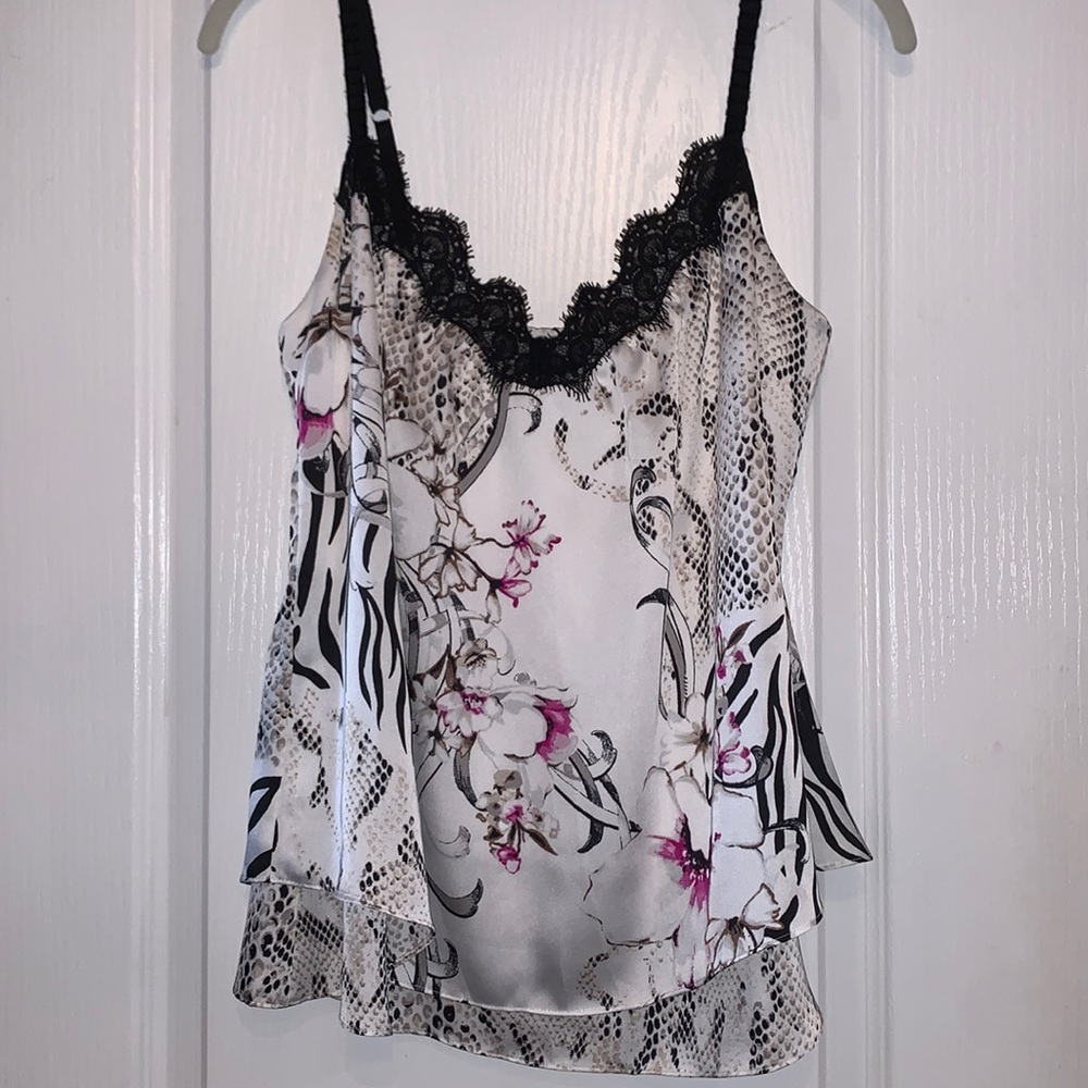 WHBM Cami Top Snake Print Floral EUC Size S